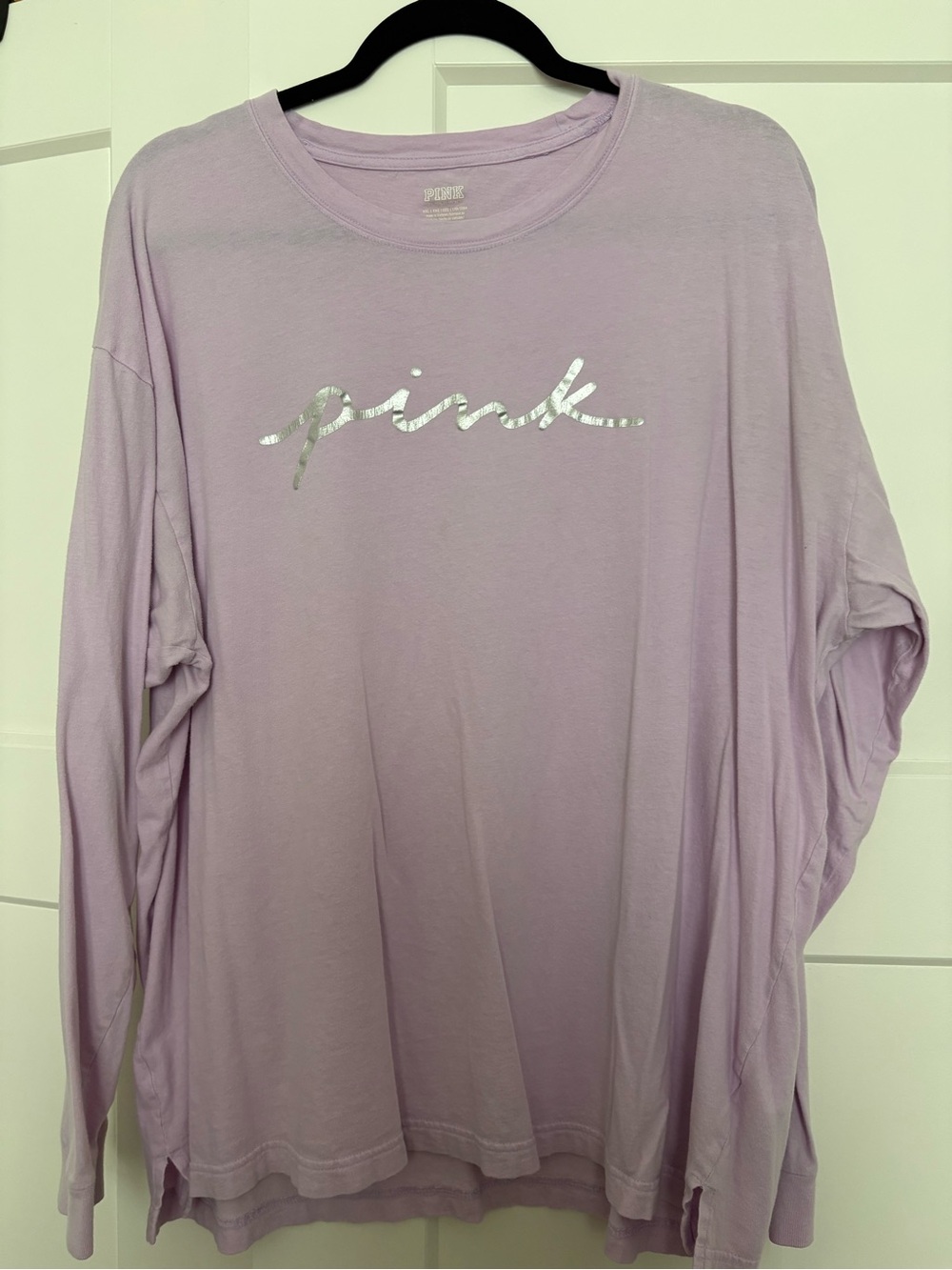 PINK Victoria's Secret Lavender Crewneck Tee with White Logo XXL